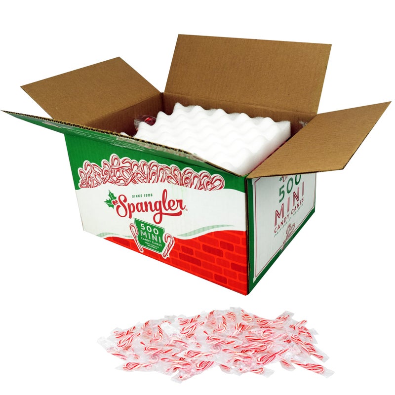 Spangler Red and White Mini Candy Canes - Bulk Individually Wrapped Peppermint Sticks, Small Holiday Treats, Classic Christmas Candy Bulk Pack - 500 Count Box - Image 3